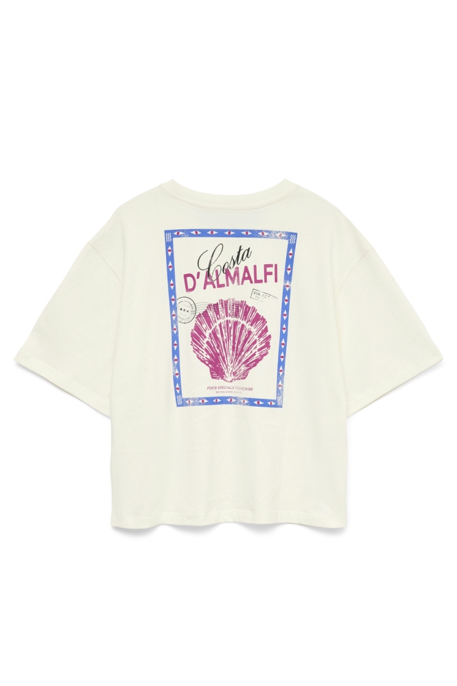 VMTRINE THILDE S/S TEE JRS EXP 10337725 CLOUD DANCER/ PINK SHELL